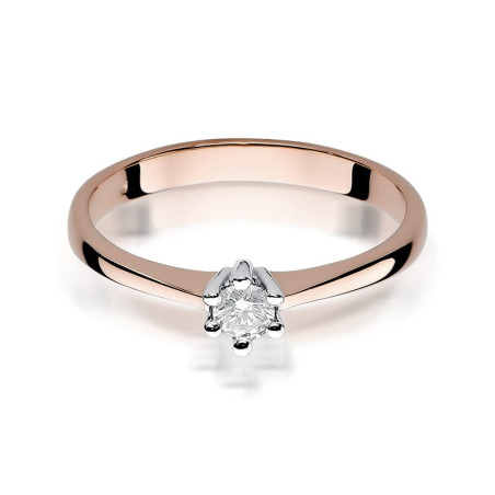 Pierścionek W256 Diament 0,20ct różowe złoto
