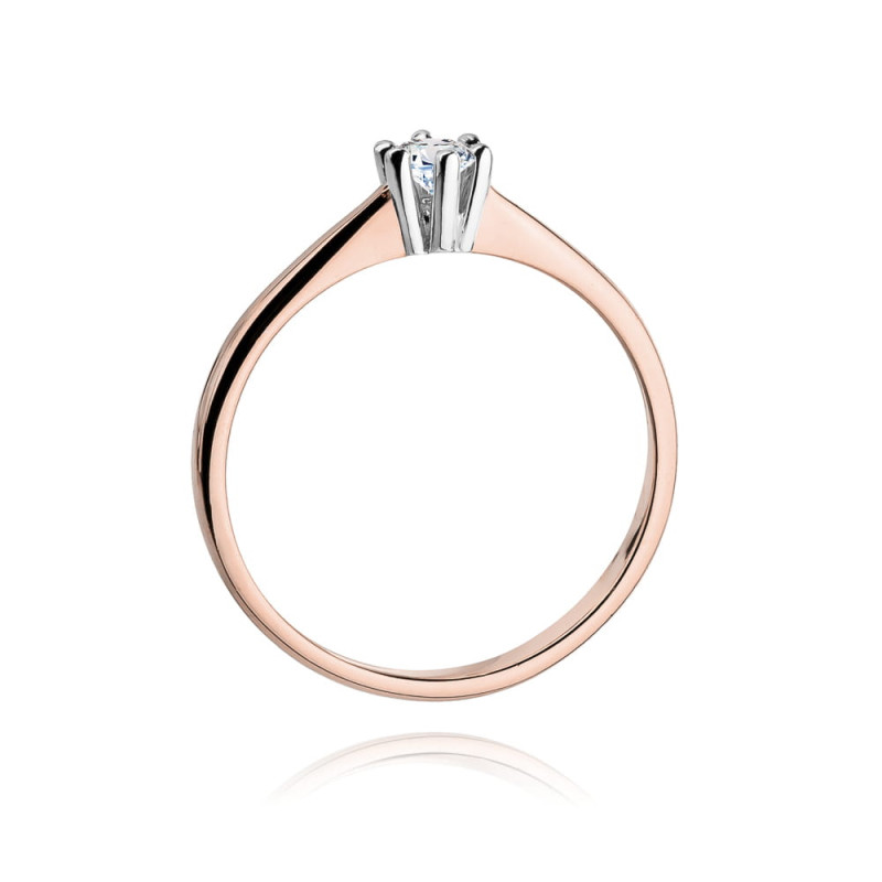 Pierścionek W256 Diament 0,20ct różowe złoto