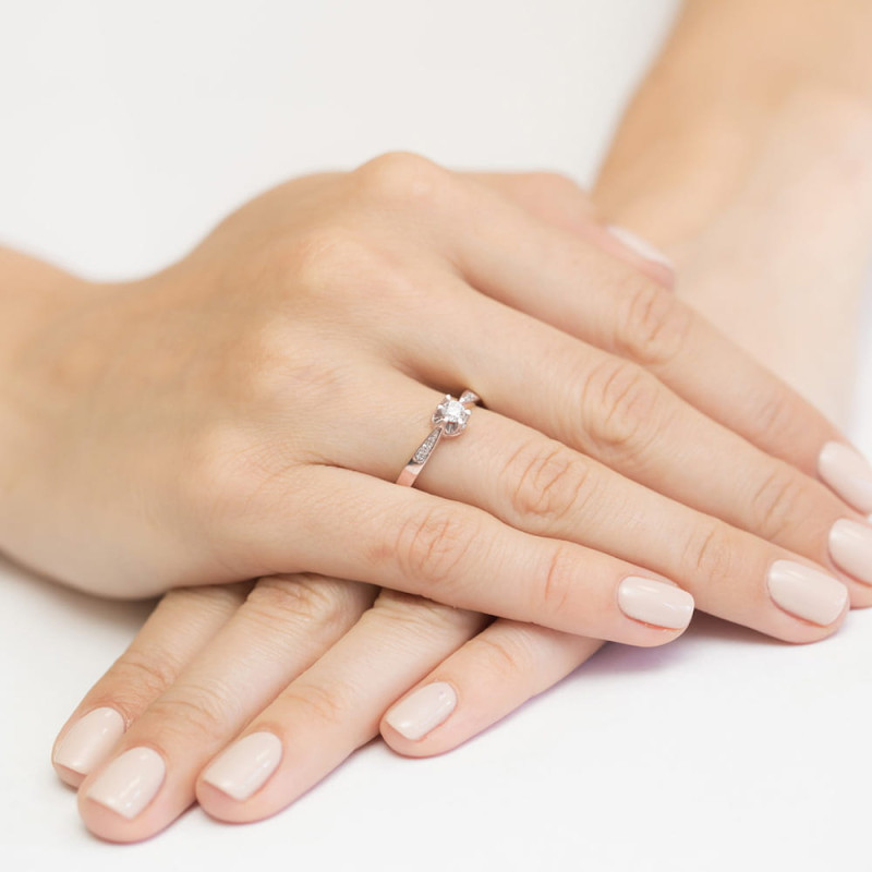 Pierścionek W291 Diament 0,23ct różowe złoto
