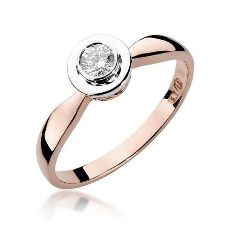 Pierścionek W294 Diament 0,25ct różowe złoto