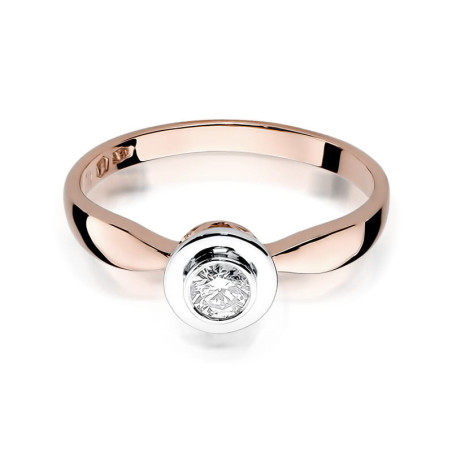 Pierścionek W294 Diament 0,25ct różowe złoto