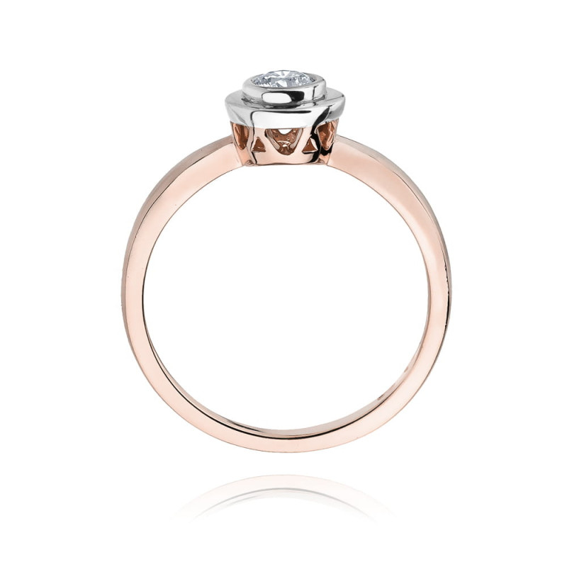 Pierścionek W294 Diament 0,25ct różowe złoto