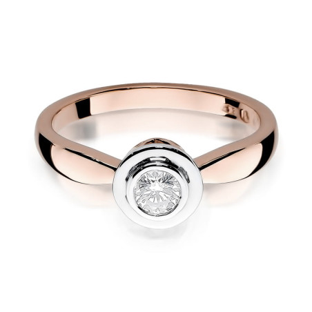 Pierścionek W294 Diament 0,30ct różowe złoto