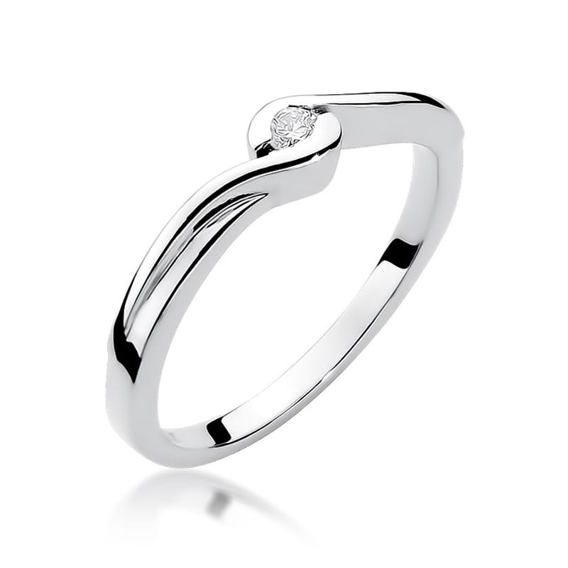 Pierścionek W027 Diament 0,05ct białe złoto