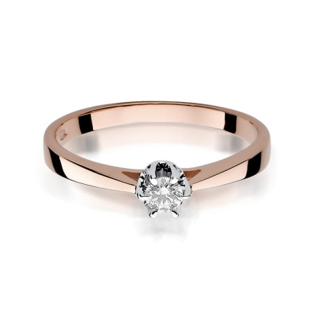 Pierścionek W295 Diament 0,15ct różowe złoto
