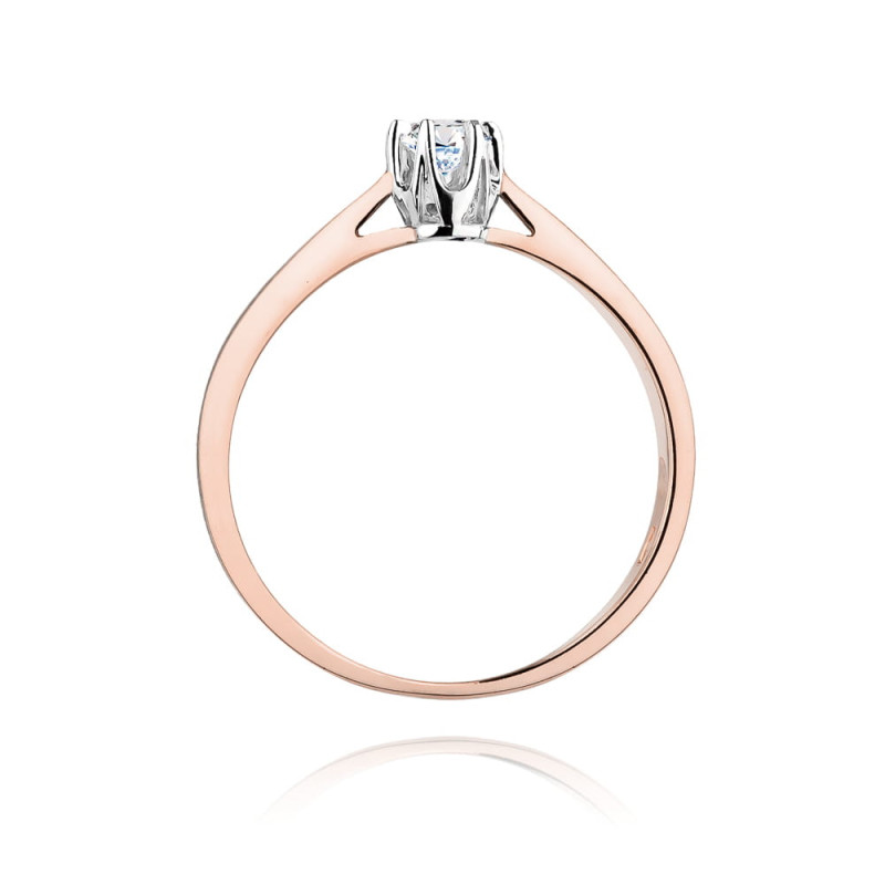 Pierścionek W295 Diament 0,15ct różowe złoto