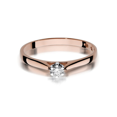 Pierścionek W311 Diament 0,10ct różowe złoto