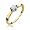 "Pierścionek W062 z diamentem 0,15ct w żółtym złocie - Daimana.p