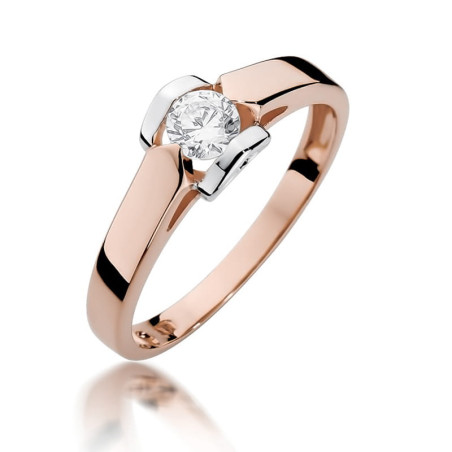 Pierścionek W320 Diament 0,30ct różowe złoto