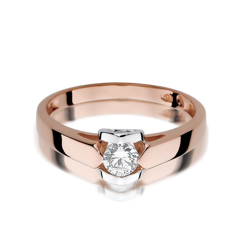 Pierścionek W320 Diament 0,30ct różowe złoto