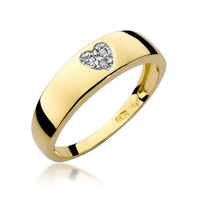 "Pierścionek W064 z diamentami żółte złoto - Daimana.pl: Ekskluz