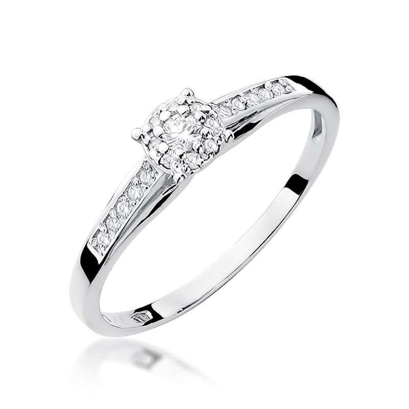 Pierścionek W034 Diament 0,04ct białe złoto