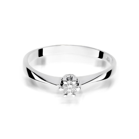 Pierścionek W036 Diament 0,10ct białe złoto