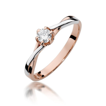 Pierścionek W340B Diament 0,20ct różowe złoto