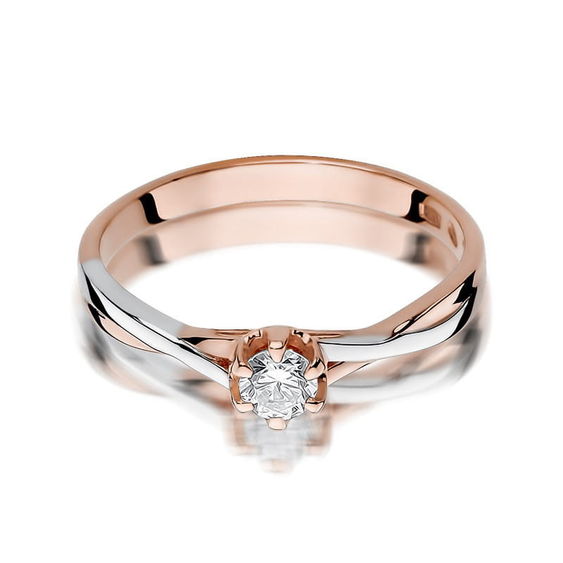 Pierścionek W340B Diament 0,20ct różowe złoto