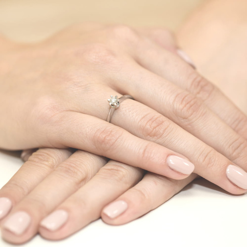Pierścionek W036 Diament 0,23ct białe złoto