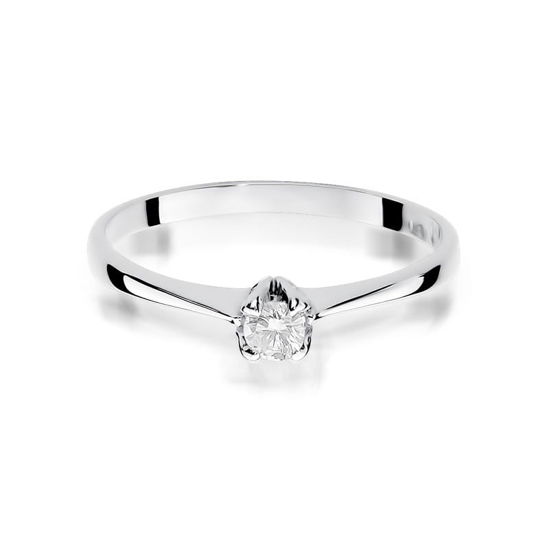 Pierścionek W047 Diament 0,10ct białe złoto