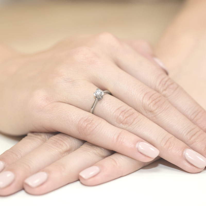 Pierścionek W047 Diament 0,30ct białe złoto