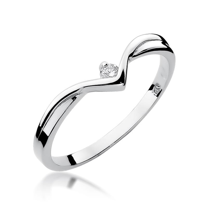Pierścionek W051 Diament 0,04ct białe złoto