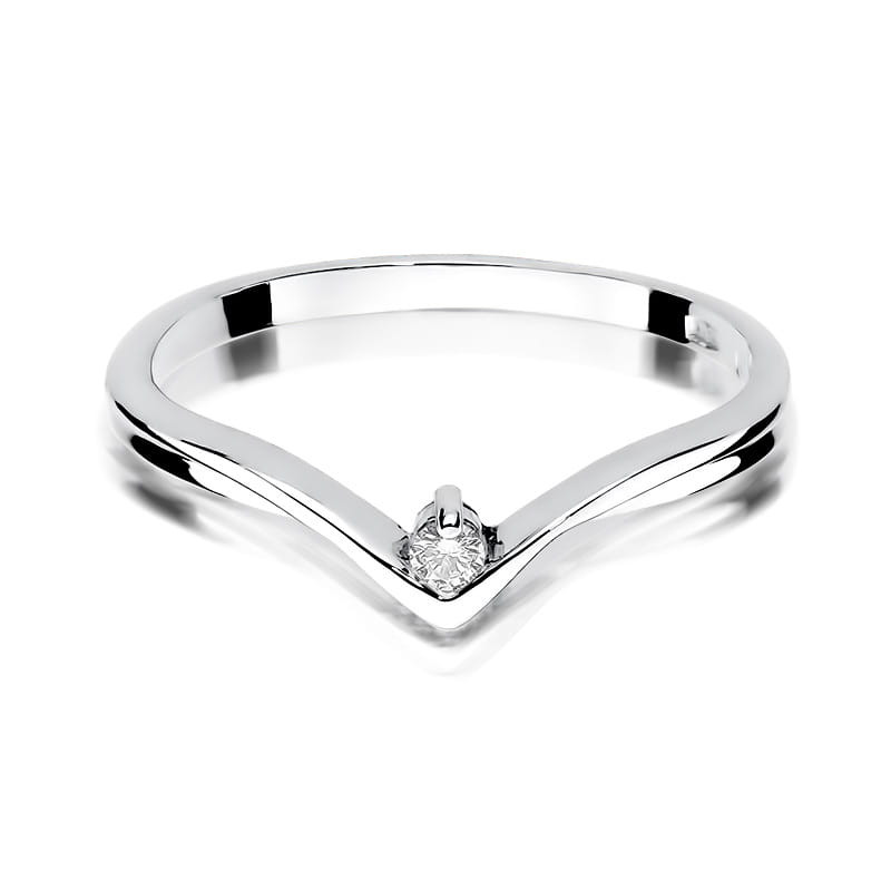 Pierścionek W051 Diament 0,04ct białe złoto