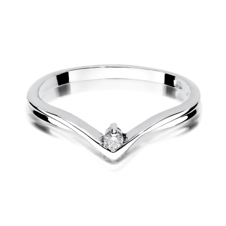 Pierścionek W051 Diament 0,04ct białe złoto