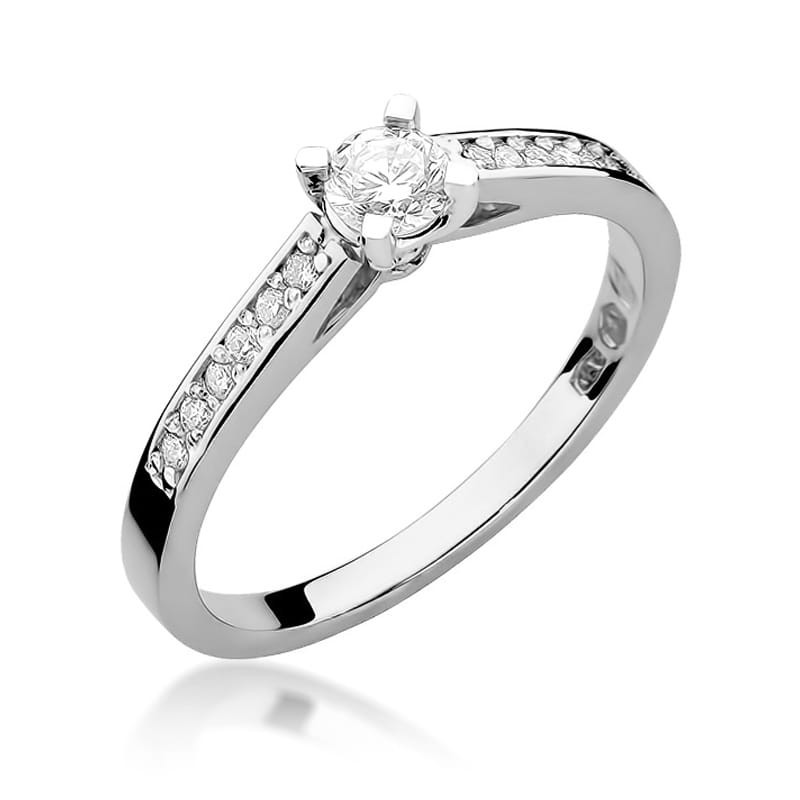 Pierścionek W052 Diament 0,30ct białe złoto