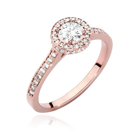 Pierścionek W508 Diament 0,40ct różowe złoto