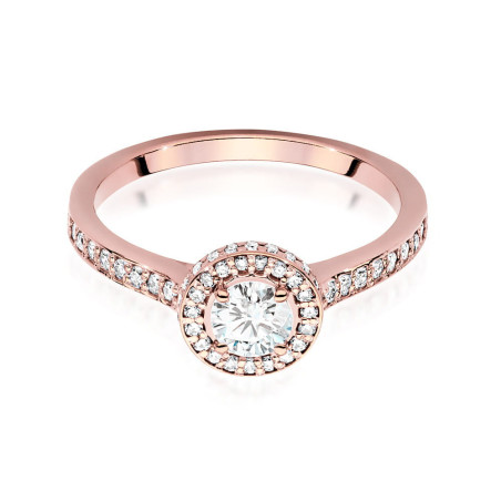 Pierścionek W508 Diament 0,40ct różowe złoto