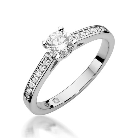Pierścionek W052 Diament 0,50ct białe złoto