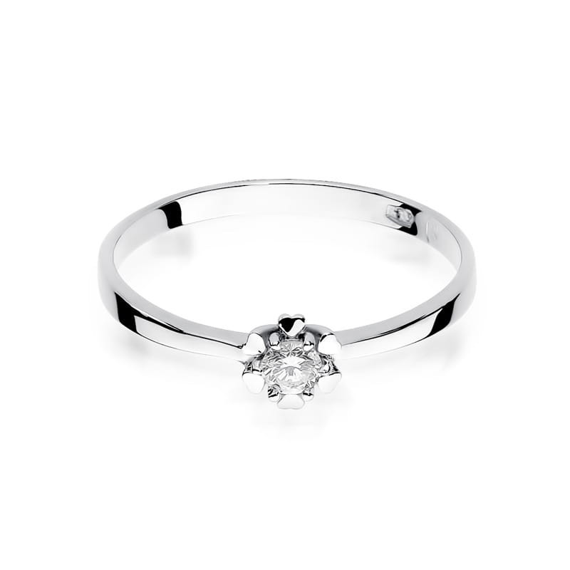 Pierścionek W053 Diament 0,10ct białe złoto