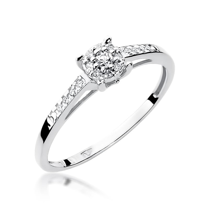 Pierścionek W055 Diament 0,04ct białe złoto