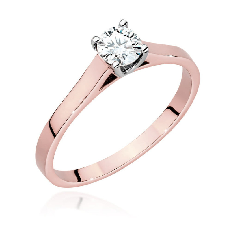 Pierścionek W526 Diament 0,50ct różowe złoto