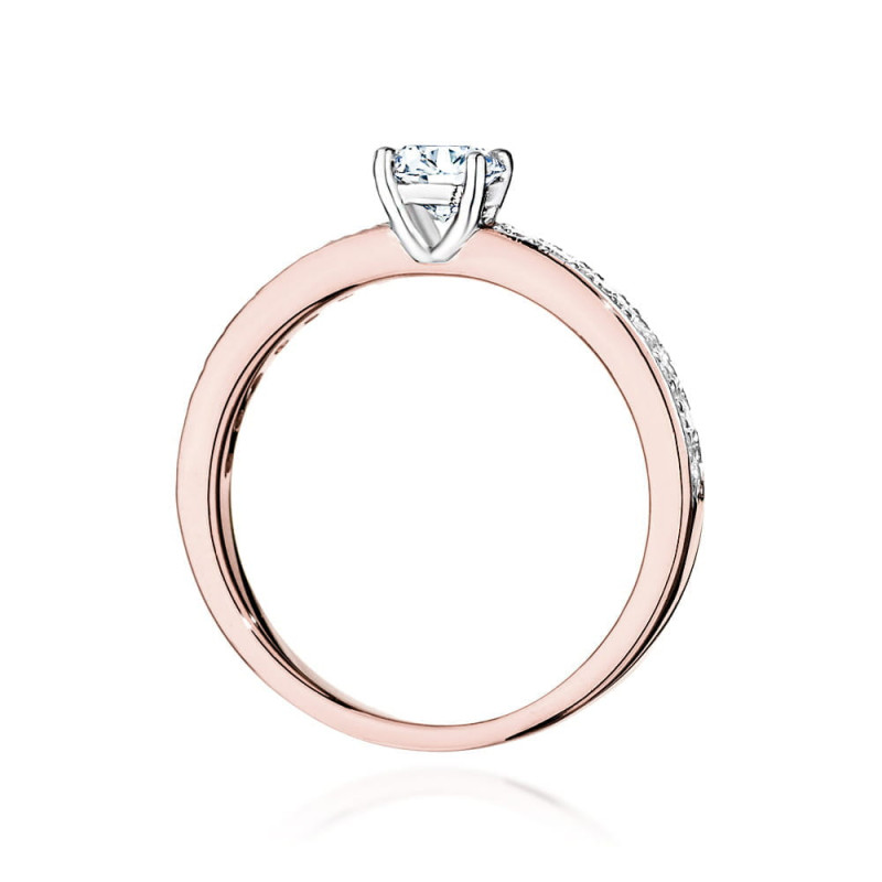 Pierścionek W534 Diament 0,40ct różowe złoto