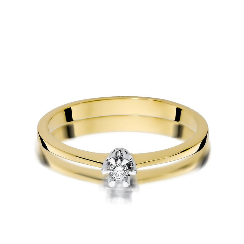 "Pierścionek W111 Diament 0,04ct żółte złoto - Daimana.pl: Najwy