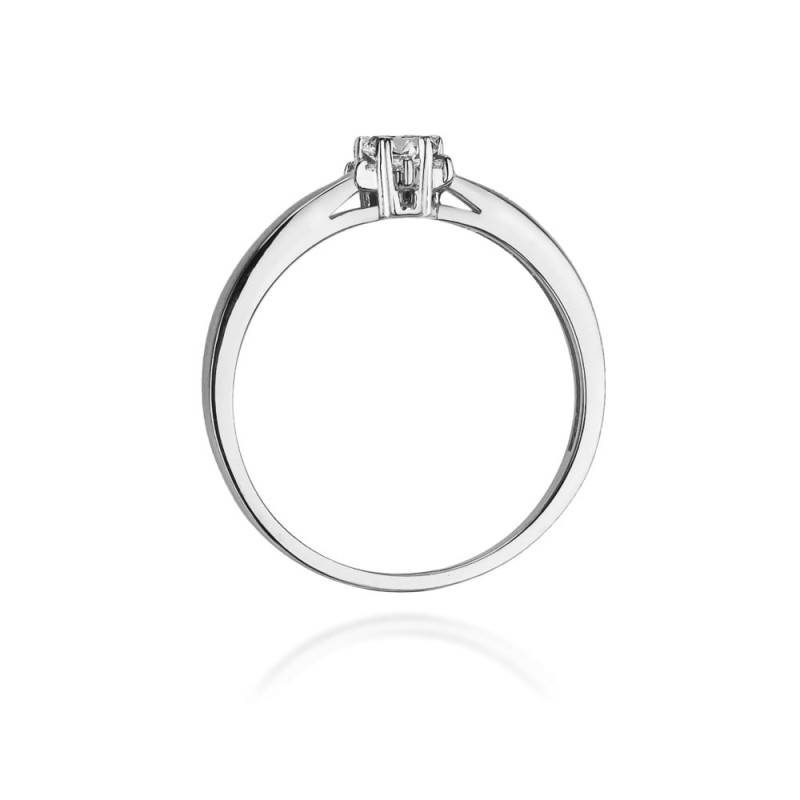 Pierścionek W061 Diament 0,10ct białe złoto
