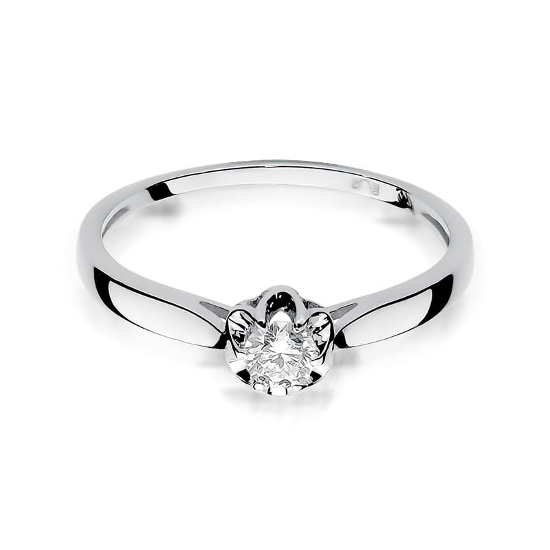 Pierścionek W062 Diament 0,15ct białe złoto