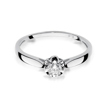 Pierścionek W062 Diament 0,15ct białe złoto