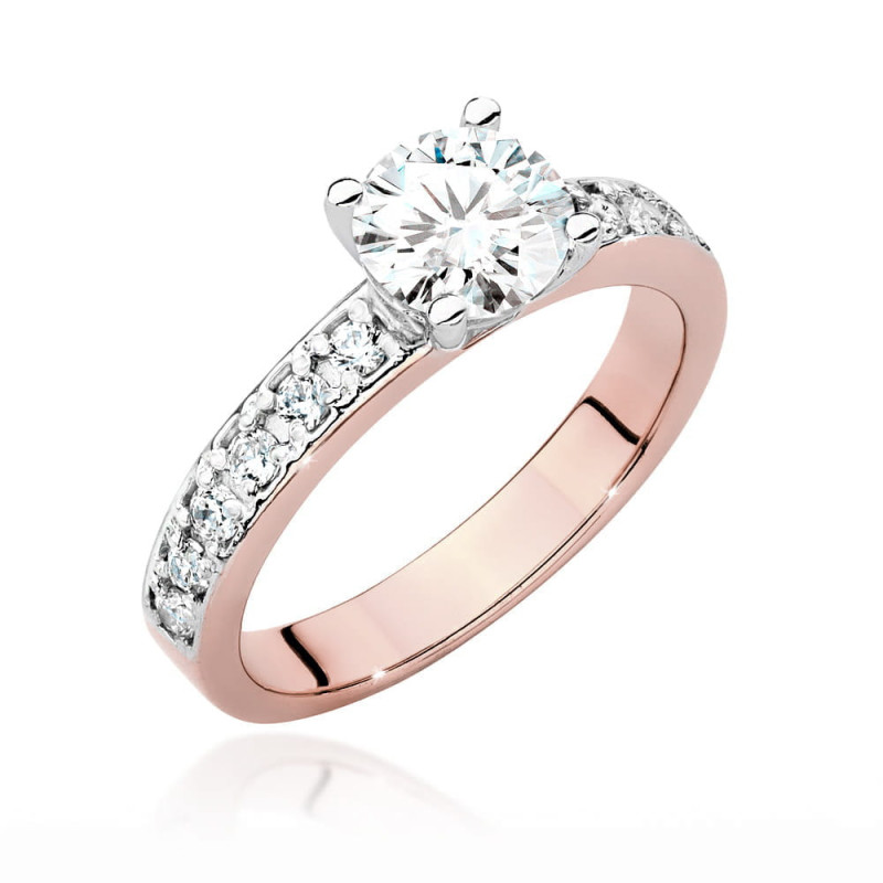 Pierścionek W534 Diament 1,00ct różowe złoto