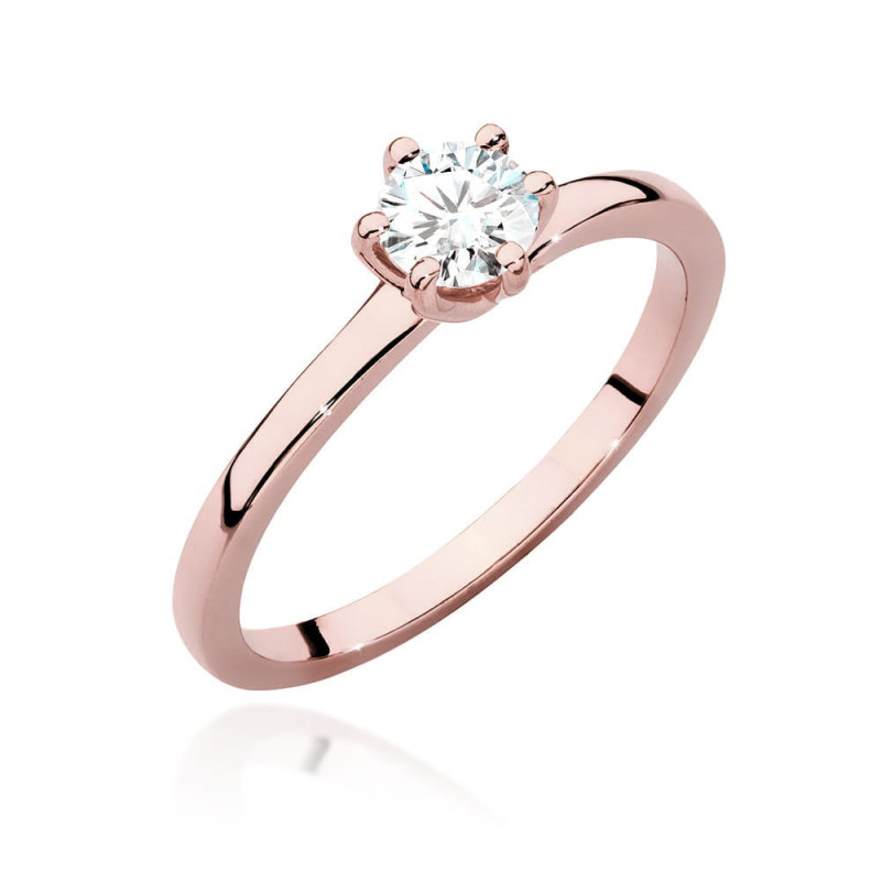 Pierścionek W535 Diament 0,40ct różowe złoto