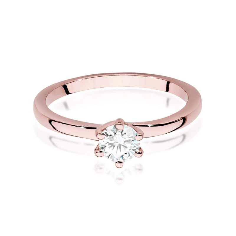 Pierścionek W535 Diament 0,40ct różowe złoto