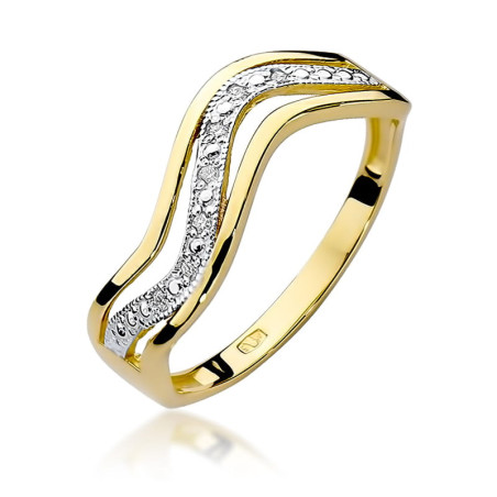 "Pierścionek W116 z diamentami żółte złoto - Daimana.pl: Eleganc