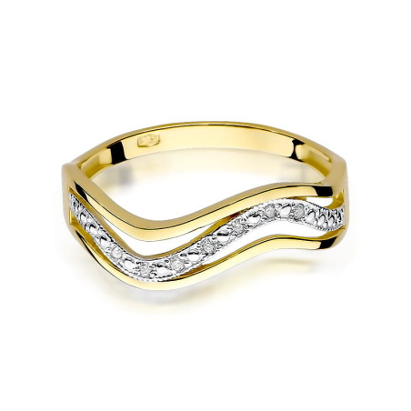 "Pierścionek W116 z diamentami żółte złoto - Daimana.pl: Eleganc