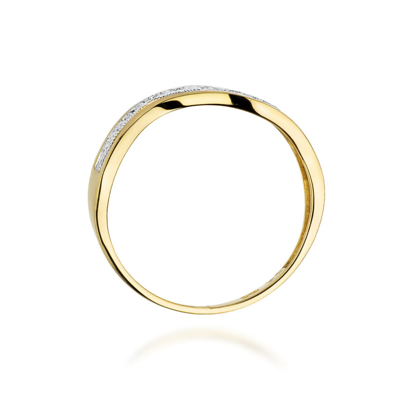 "Pierścionek W116 z diamentami żółte złoto - Daimana.pl: Eleganc