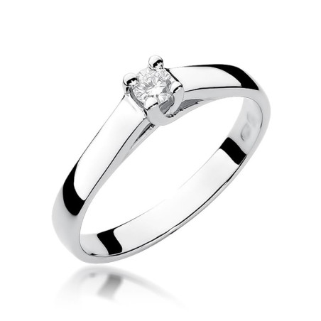 Pierścionek W070 Diament 0,10ct białe złoto