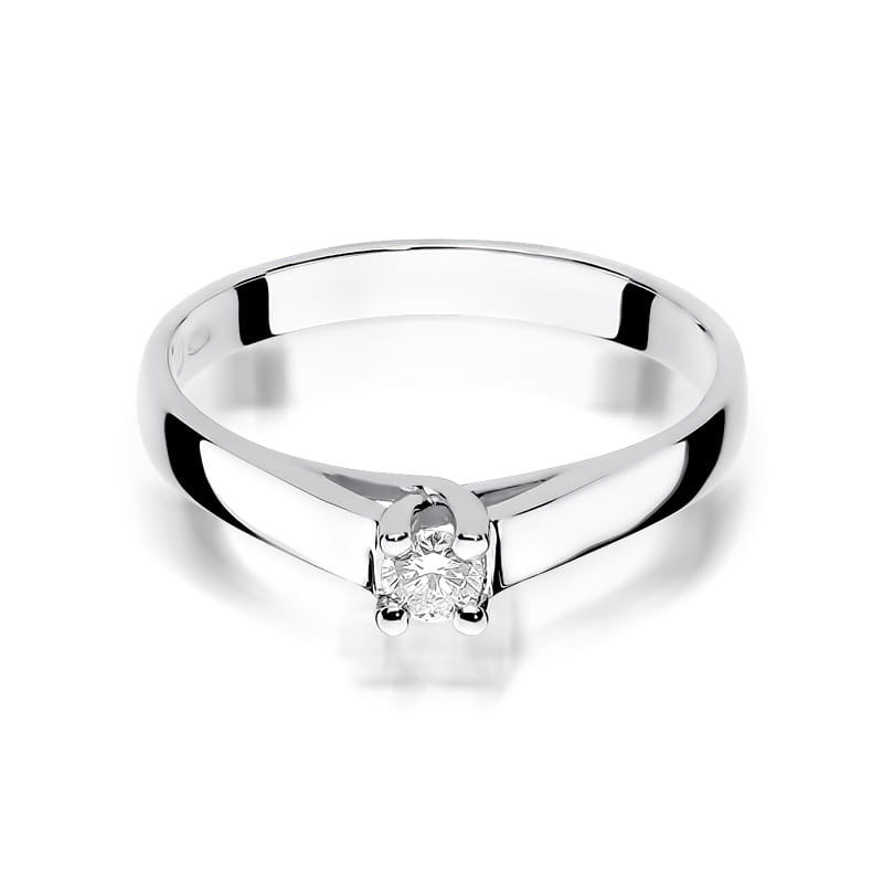 Pierścionek W070 Diament 0,10ct białe złoto