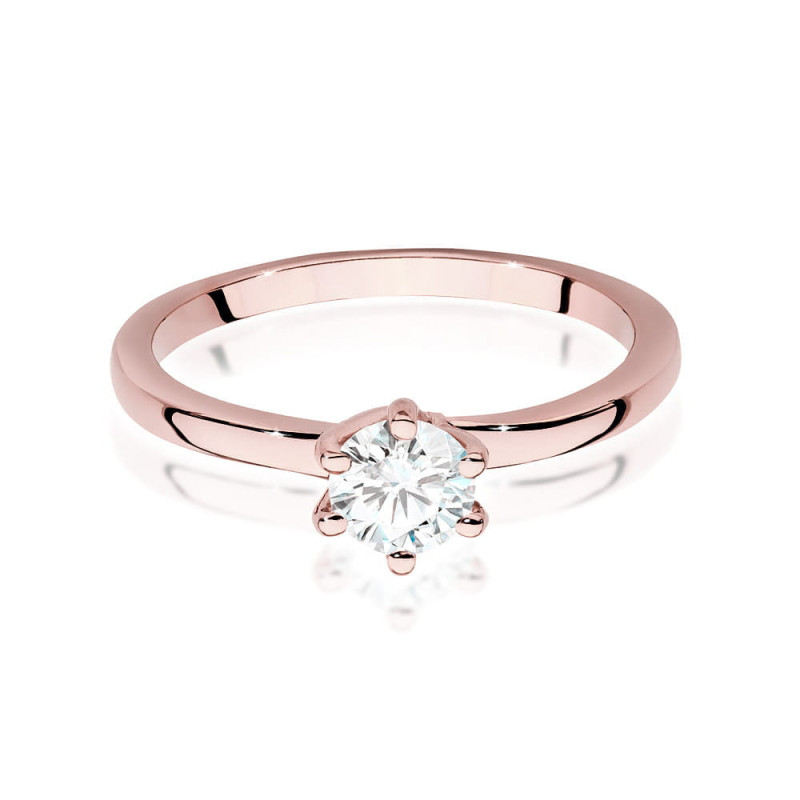Pierścionek W535 Diament 0,50ct różowe złoto