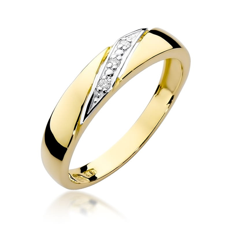 "Pierścionek W0118 z diamentami żółte złoto | Daimana.pl - elega