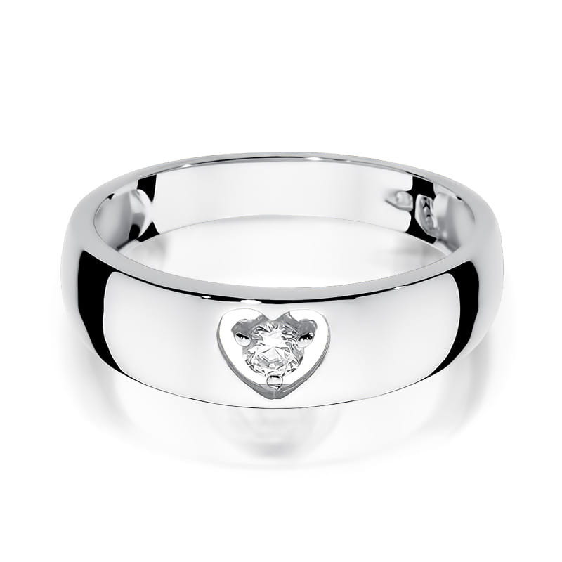 Pierścionek W071 Diament 0,10ct białe złoto