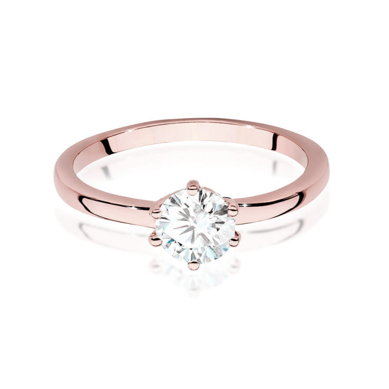 Pierścionek W535 Diament 0,70ct różowe złoto