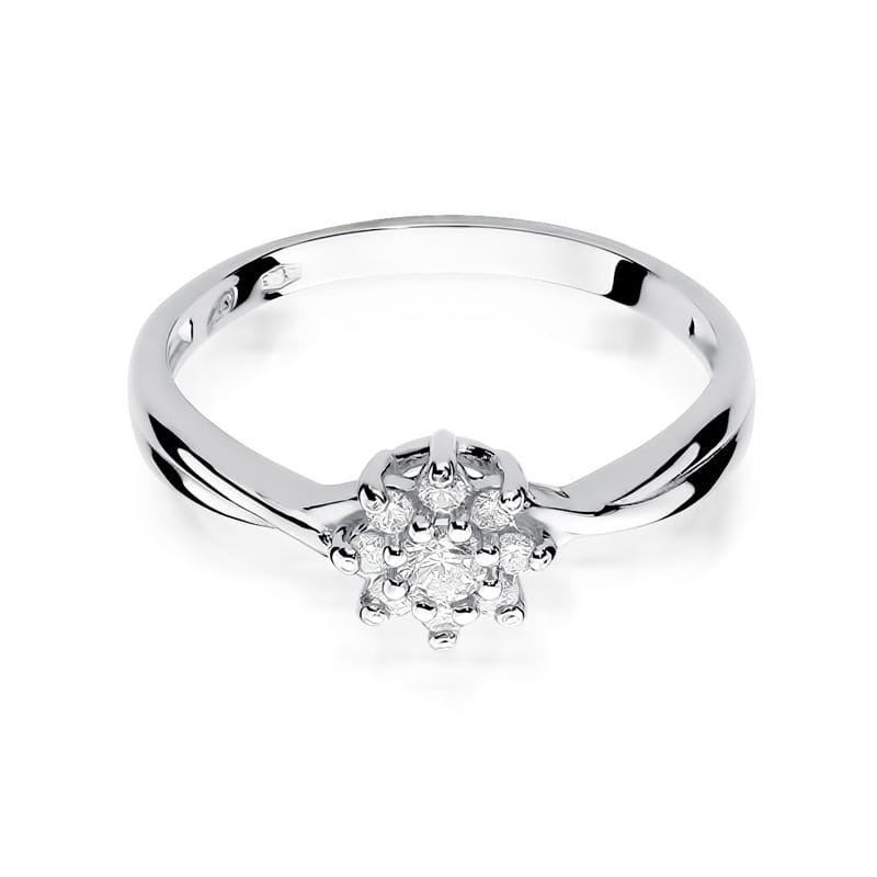 Pierścionek W072 Diament 0,10ct białe złoto